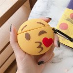 Wholesale Cute Design Cartoon Silicone Cover Skin for Airpod (1 / 2) Charging Case (Emoji Kiss)